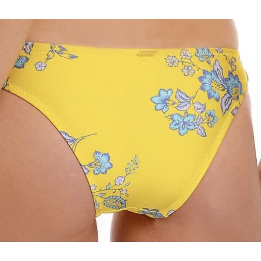 Sam Edelman Swimwear Cheeky Swimsuit Bottoms Yellow Blue Floral Swim NWT Small
